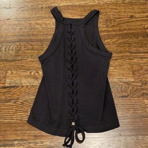 Black tie up tank top